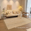 Grands tapis de tapis de jute boho avec des glands